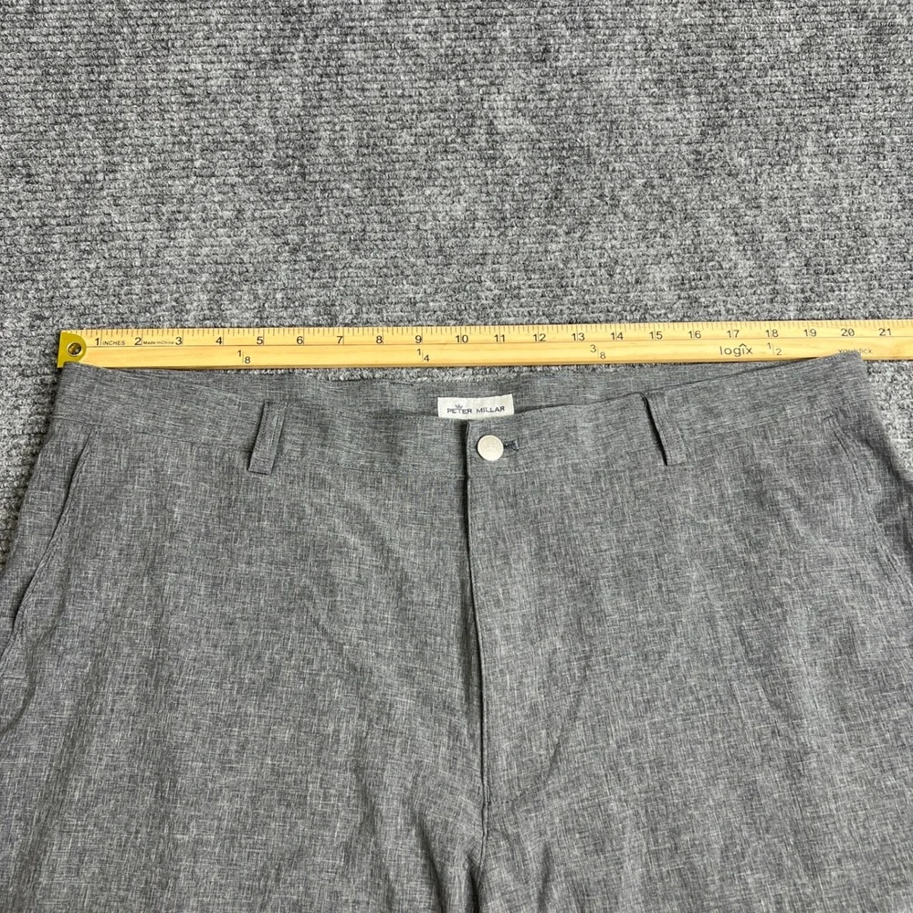 Peter Millar Mens Sz 40 Grey Performance Golf Shorts Stretch Flat Front Heather